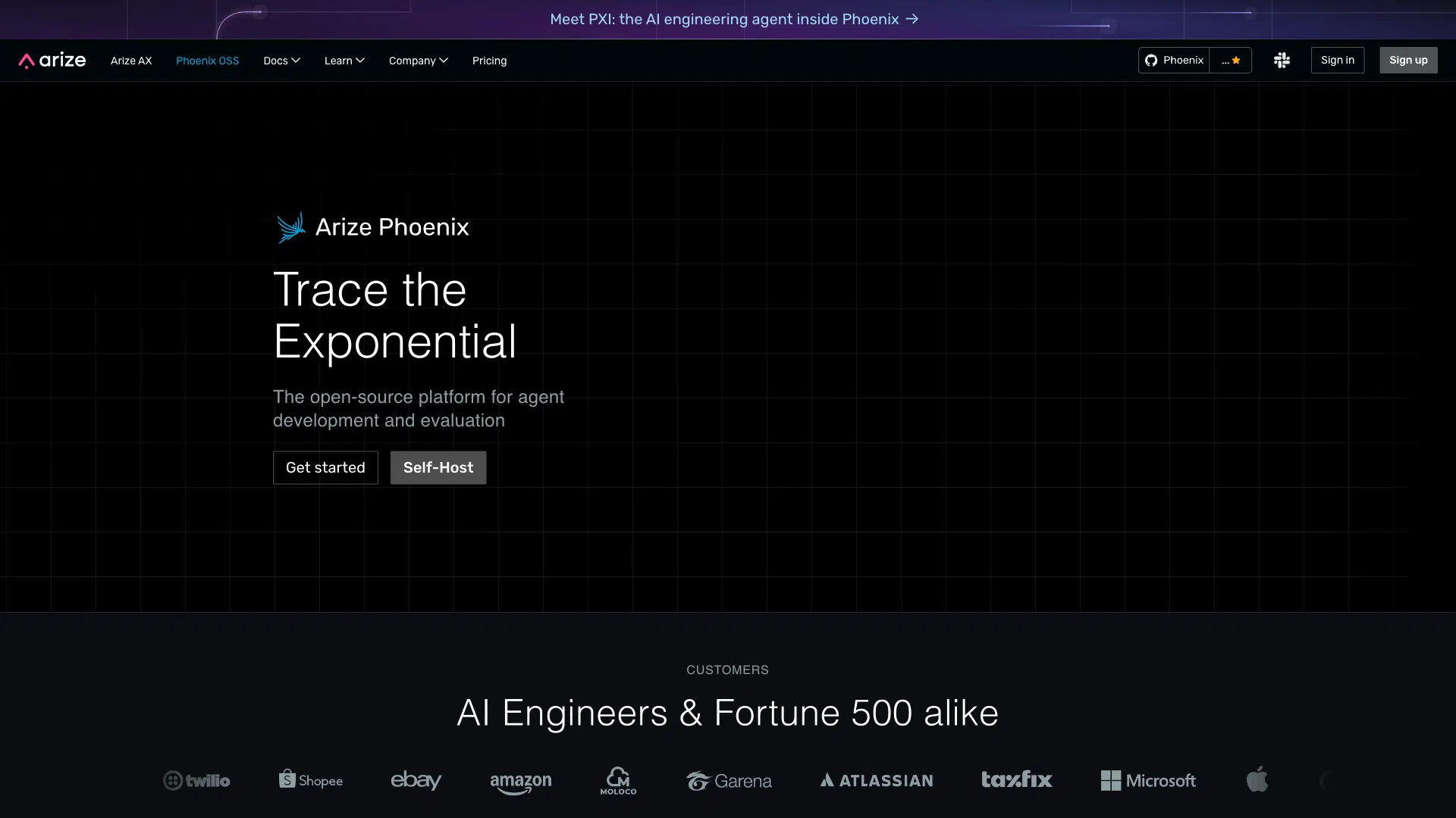 Arize Phoenix screenshot 1
