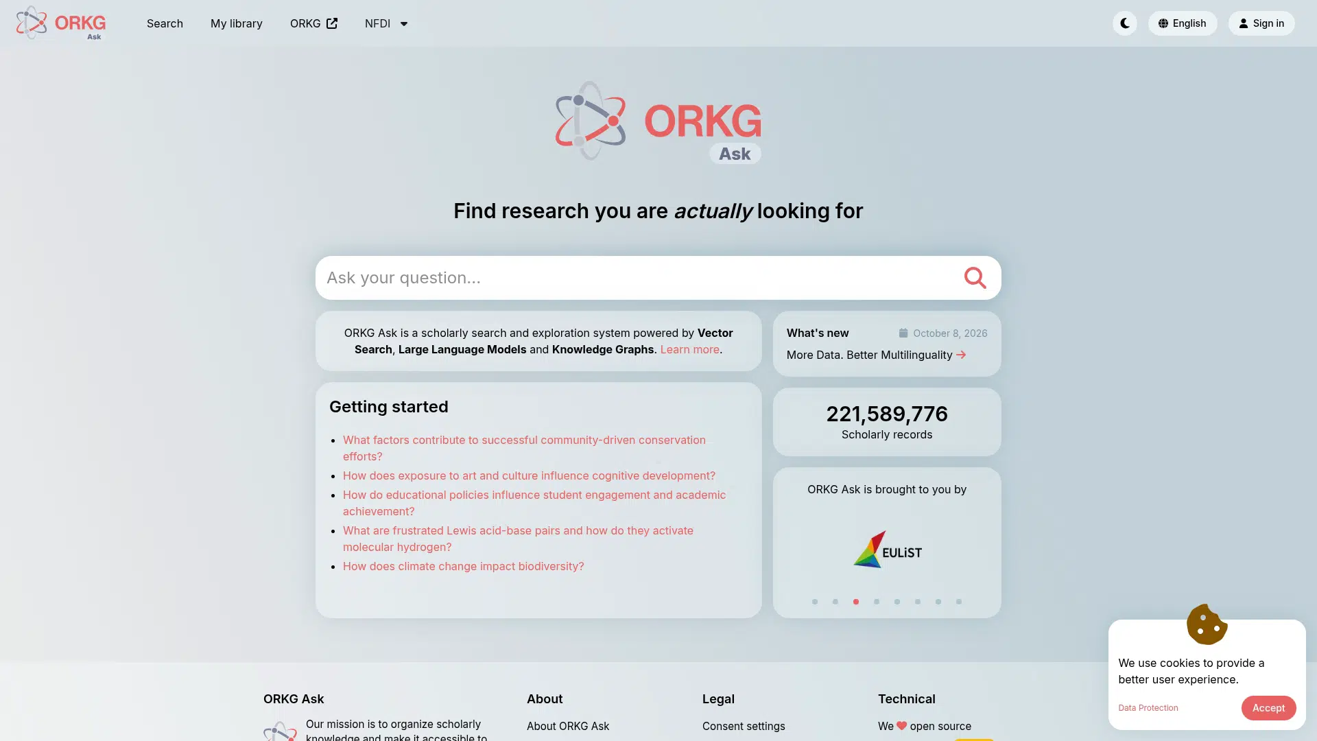 ORKG Ask screenshot 1