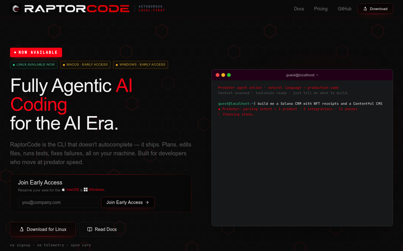 RaptorCode screenshot 1
